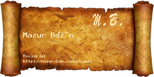 Mazur Bán névjegykártya